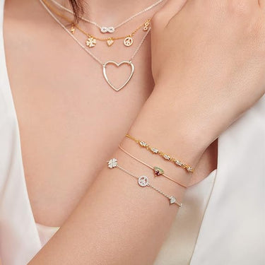 THOMAS SABO Damen Armband 925er Sterlingsilber Charm-Symbolen,